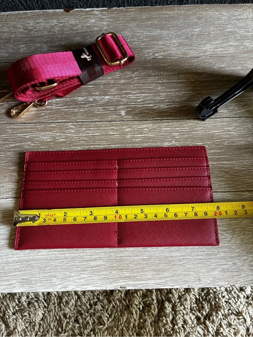 Montana West Red Embossed 4pc Crossbody Wallet Set with Gold Hardware